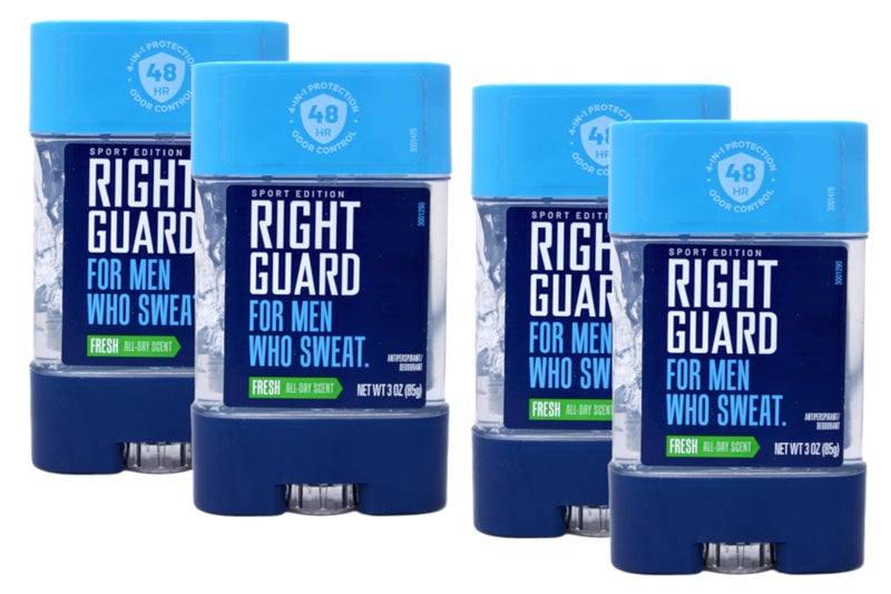 Right Guard مضاد التعرق ومزيل العرق من رايت غارد سبورت، جل شفاف، منعش، 3 أونصات (عبوة من 4) - Image 1